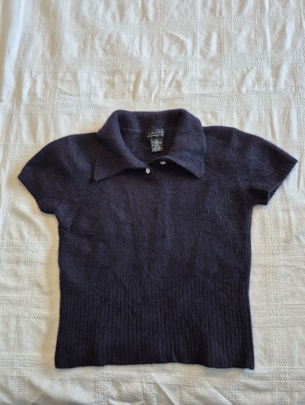 The Limited Angora Blend Black Medium Sweater Y2K Fuzzy Baby Doll Soft Pullover